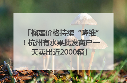 榴莲价格持续“降维”！杭州有水果批发商户一天卖出近2000箱