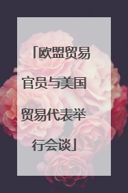 欧盟贸易官员与美国贸易代表举行会谈