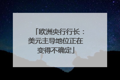 欧洲央行行长：美元主导地位正在变得不确定