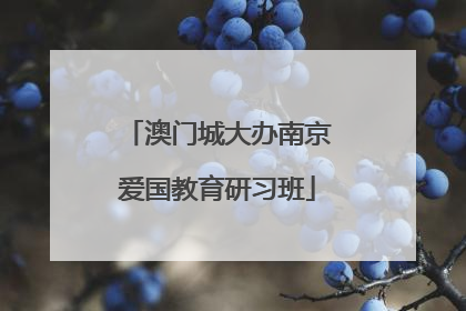 澳门城大办南京爱国教育研习班