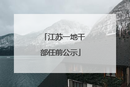 江苏一地干部任前公示