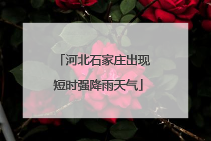 河北石家庄出现短时强降雨天气