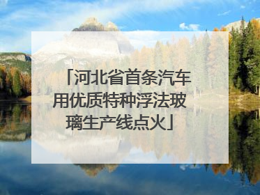 河北省首条汽车用优质特种浮法玻璃生产线点火