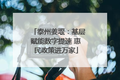 泰州姜堰：基层赋能数字提速 惠民政策进万家