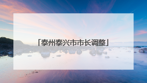 泰州泰兴市市长调整