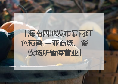海南四地发布暴雨红色预警 三亚商场、餐饮场所暂停营业