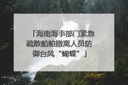 海南海事部门紧急疏散船舶撤离人员防御台风“蝴蝶”