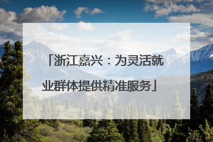 浙江嘉兴：为灵活就业群体提供精准服务