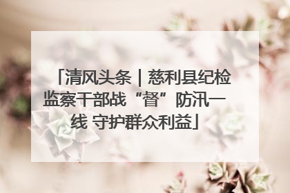 清风头条｜慈利县纪检监察干部战“督”防汛一线 守护群众利益