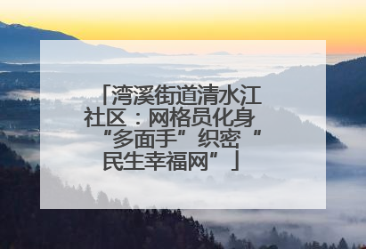 湾溪街道清水江社区：网格员化身“多面手”织密“民生幸福网”