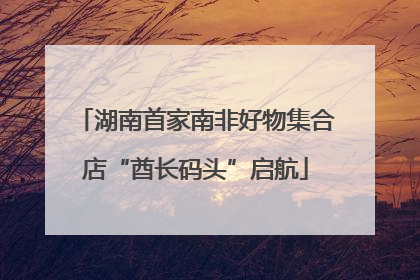 湖南首家南非好物集合店“酋长码头”启航