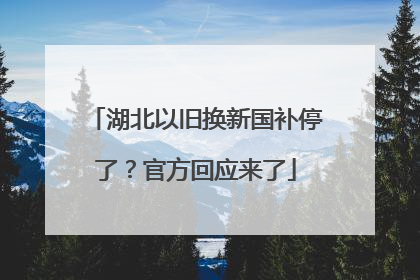 湖北以旧换新国补停了？官方回应来了