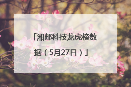 湘邮科技龙虎榜数据（5月27日）