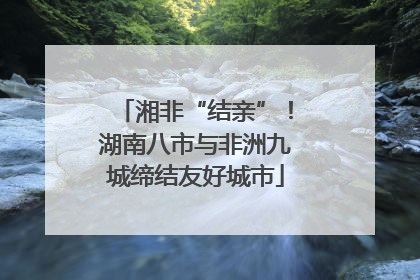 湘非“结亲”！湖南八市与非洲九城缔结友好城市