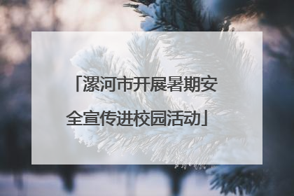 漯河市开展暑期安全宣传进校园活动