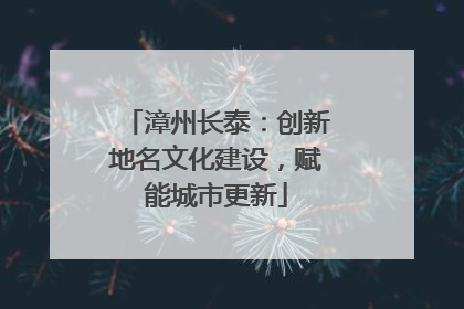 漳州长泰：创新地名文化建设，赋能城市更新