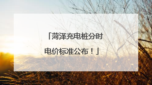 菏泽充电桩分时电价标准公布！