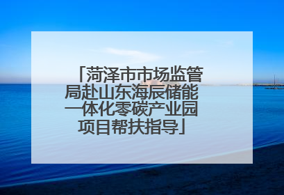菏泽市市场监管局赴山东海辰储能一体化零碳产业园项目帮扶指导