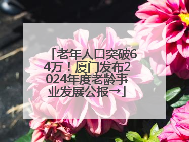 老年人口突破64万！厦门发布2024年度老龄事业发展公报→