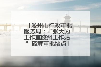 胶州市行政审批服务局：“张大为工作室胶州工作站”破解审批堵点