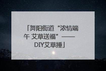 舞阳街道“浓情端午 艾草送福”——DIY艾草捶