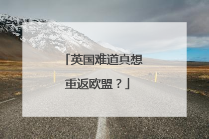 英国难道真想重返欧盟？
