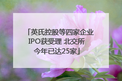 英氏控股等四家企业IPO获受理 北交所今年已达25家