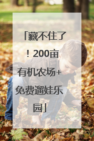 藏不住了！200亩有机农场+免费遛娃乐园