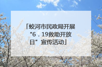 蛟河市民政局开展“6．19救助开放日”宣传活动