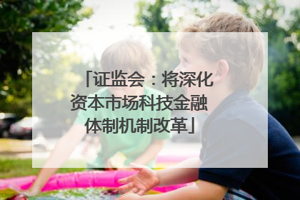 证监会：将深化资本市场科技金融体制机制改革