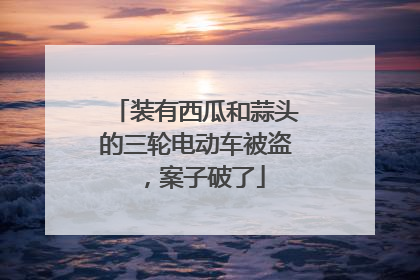 装有西瓜和蒜头的三轮电动车被盗，案子破了
