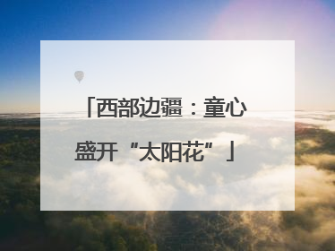 西部边疆：童心盛开“太阳花”