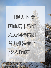 观天下·美国政坛｜马斯克为何称特朗普力推法案“令人作呕”