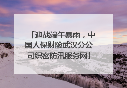 迎战端午暴雨，中国人保财险武汉分公司织密防汛服务网