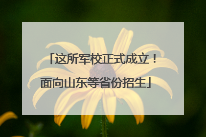 这所军校正式成立！面向山东等省份招生