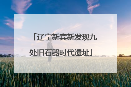 辽宁新宾新发现九处旧石器时代遗址