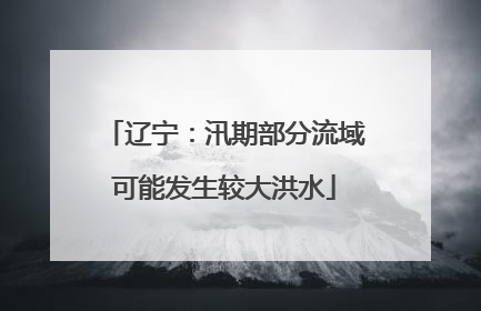 辽宁：汛期部分流域可能发生较大洪水