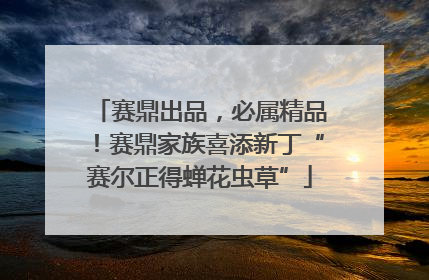 赛鼎出品，必属精品！赛鼎家族喜添新丁“赛尔正得蝉花虫草”
