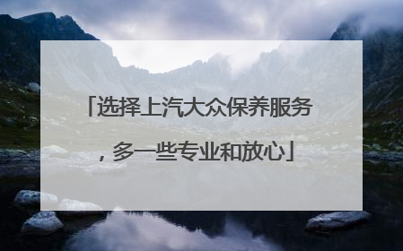 选择上汽大众保养服务，多一些专业和放心