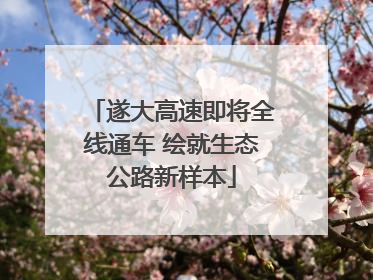 遂大高速即将全线通车 绘就生态公路新样本