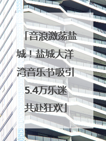 音浪激荡盐城！盐城大洋湾音乐节吸引5.4万乐迷共赴狂欢