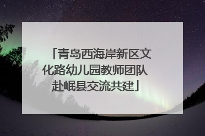 青岛西海岸新区文化路幼儿园教师团队赴岷县交流共建