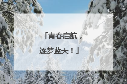 青春启航，逐梦蓝天！