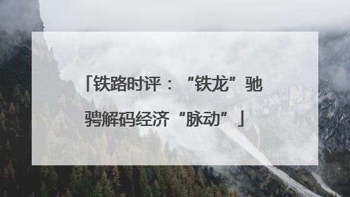 铁路时评：“铁龙”驰骋解码经济“脉动”
