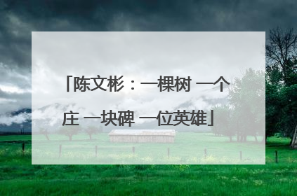 陈文彬：一棵树 一个庄 一块碑 一位英雄