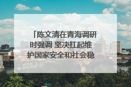 陈文清在青海调研时强调 坚决扛起维护国家安全和社会稳定职责使命 为谱写中国式现代化青海篇章贡献政法力量