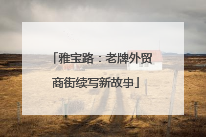 雅宝路：老牌外贸商街续写新故事