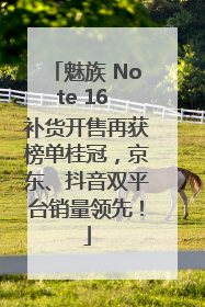 魅族 Note 16 补货开售再获榜单桂冠，京东、抖音双平台销量领先！