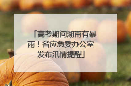 高考期间湖南有暴雨！省应急委办公室发布汛情提醒