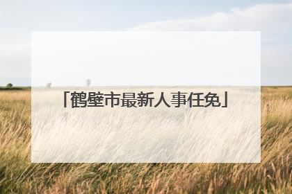 鹤壁市最新人事任免